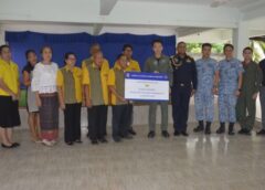 อุดรธานี I ทัพฟ้าไทยสิงคโปร์สร้างลานกีฬาอเนกประสงค์ให้โรงเรียน