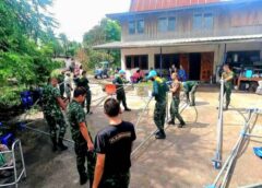 ลพบุรี I กองพันทหารสื่อสารที่ 35 จัดตั้งที่พักชั่วคราว และมอบสิ่งของช่วยเหลือผู้ประสบอัคคีภัย