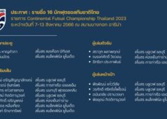 ประกาศ : รายชื่อ 16 แข้ง ฟุตซอลไทย ลุยศึก Continental Futsal 2023