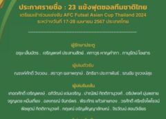 เปิดโผ 23 แข้งฟุตซอลไทย ชิงแชมป์เอเชีย