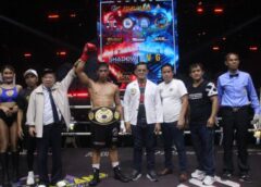 นักชกฟิลิปปินสฺ์ ป้องกันแชมป์ 2 เส้น 2 สถาบัน