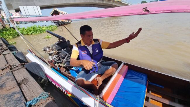 นนทบุรี : ท่าน้ำปากเกร็ดคนขับเรือรับจ้างบอกน้ำไหลแรง