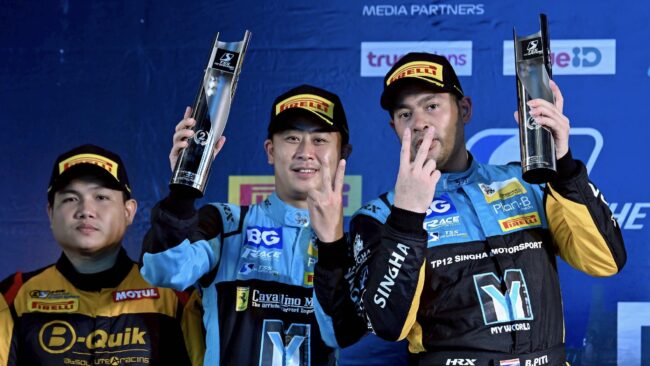 ปิติ-กันตศักดิ์” ขับลุยฝน ไล่แซงขึ้นโพเดียม GT3 นำจ่าฝูงร่วม TSS สนามแรก