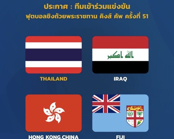 สมาคมฯ ยืนยัน “อิรัก-ฮ่องกง-ฟิจิ” เข้าร่วมแข่งขันฟุตบอลคิงส์คัพ ครั้งที่ 51