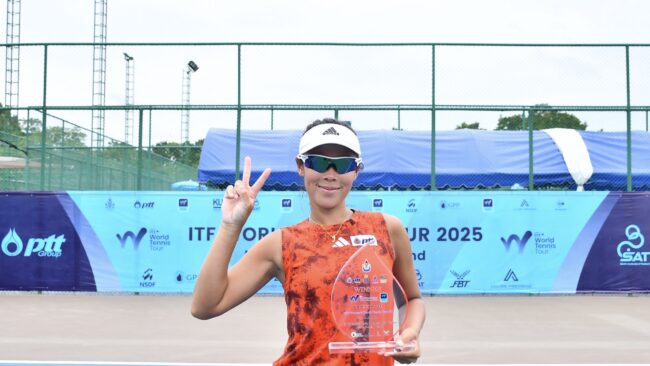 พัชรินทร์” ประกาศศักดาผงาดแชมป์สัปดาห์ที่ 2 หนุ่มออสซี่ขึ้นแท่นฝ่ายชายหวดไอทีเอฟนครปฐม