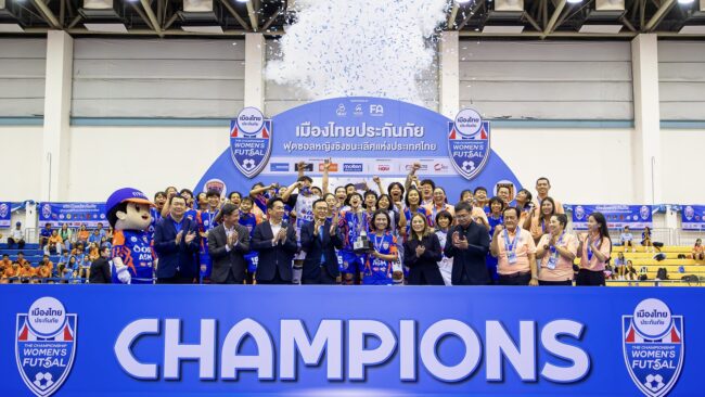 อารียา แซ่เติ๋น ปั้ง ปั้ง ปั้ง! พา การท่าเรือฯ รัวใส่ เกษมบัณฑิต เอฟซี 7-3 ป้องกันแขมป์ เมืองไทย ประกันภัย