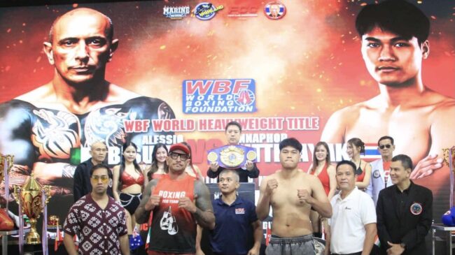 กระหึ่มถึงอเมริกา “อเลสซิโอ บิสซุตติ” ป้องกันแชมป์ WBF WORLD ดวลเดือดกับผู้ท้าชิงชาวไทย “ทินภพ กิตติพยัคฆ์”