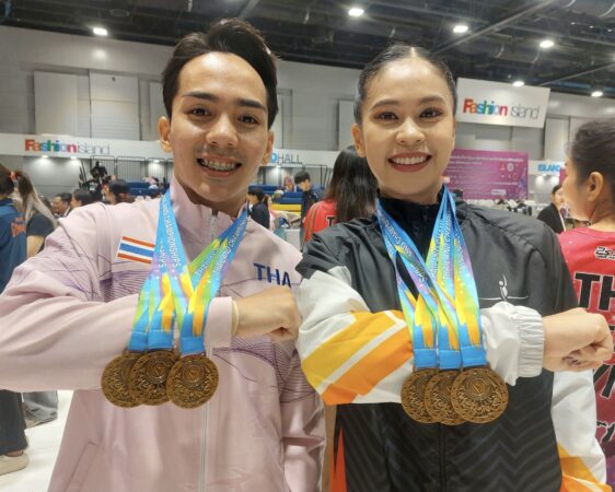 “ชวิศา-ชนกพล”เหนือชั้น กระชาก 3 เหรียญทอง ยิมแอโรบิก”พระเทพฯ”