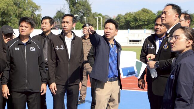 รมต. อรรถกร ลงพื้นที่ชลบุรี ตรวจความพร้อมทีมชาติไทยและสนามแข่งขันก่อนลุยซีเกมส์ ครั้งที่ 33