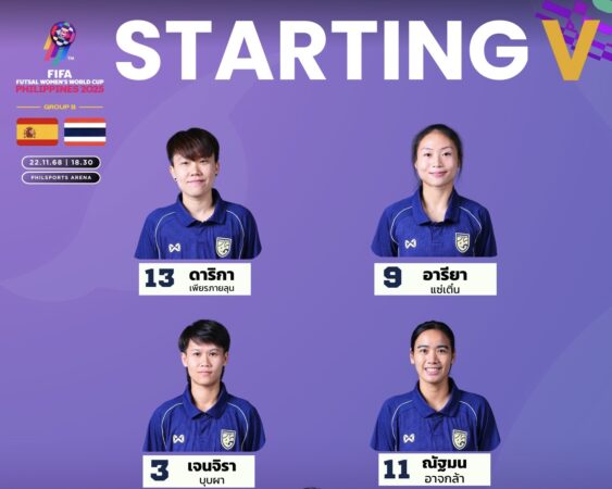 Lineup 5 คนแรก 🇹🇭 ฟุตซอลหญิงทีมชาติไทย พบ สเปน 🇪🇸