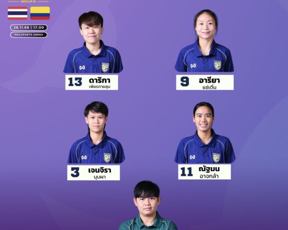 Lineup 5 คนแรก 🇹🇭 ฟุตซอลหญิงทีมชาติไทย พบ โคลอมเบีย 🇨🇴