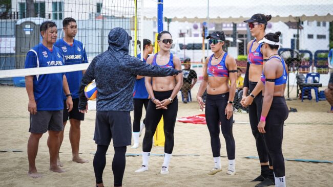 ทีมชายหาดหนุ่มสาวไทย พร้อมเกมเปิดสนามซีเกมส์พรุ่งนี้ ที่หาดจอมเทียน พัทยา