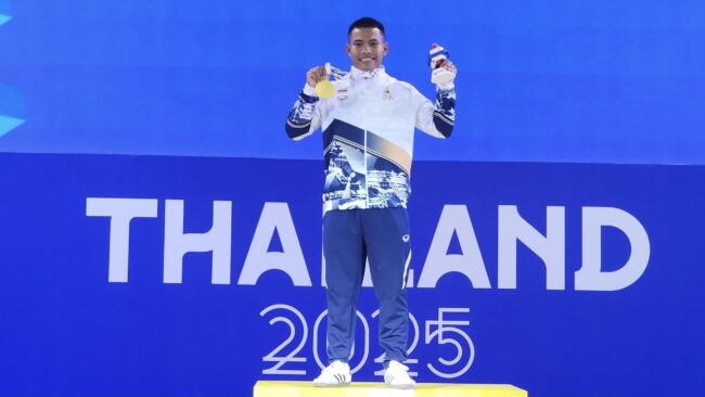 เวฟ” วีรพล วิชุมา กระชากทองที่ 5 ให้ยกเหล็กไทย พร้อมทุบสถิติโลกของตัวเองท่าคลีนแอนด์เจิร์ก และ น้ำหนักรวม