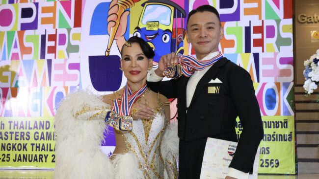 ครูไวท์ บัณฑิต-แม่แดง เสาวณี คว้า 5 เหรียญทอง ลีลาศ ไทยแลนด์ โอเพ่น มาสเตอร์เกมส์