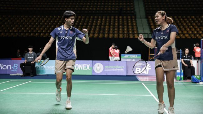 ต้น-แพท” ตบฉลุยรอบเมนดรอว์ แบดมินตันไทยแลนด์ มาสเตอร์ส 2026