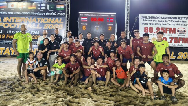 ฟุตบอลชายหาดไทย ร้อนแรงชนะ นอร์เวย์ 6-2 เก็บ 6 แต้มเต็ม