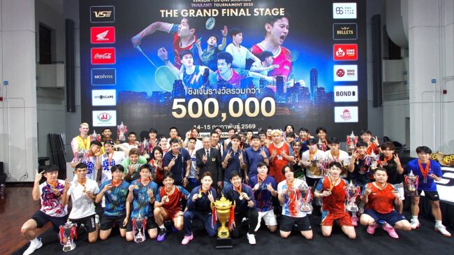 2 ตบขนไก่ทีมชาติ ทีม-วรพล และ โอ๊ต-เฉลิมพล รับเงินแสนคว้าแชมป์แบดมินตันเวนสัน เอกซ์ โอเอส วัน โซลูชัน เดอะแกรนด์ ไฟนอล สเตจ