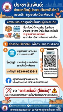 เทศบาลฯ เปิดรับบริจาค