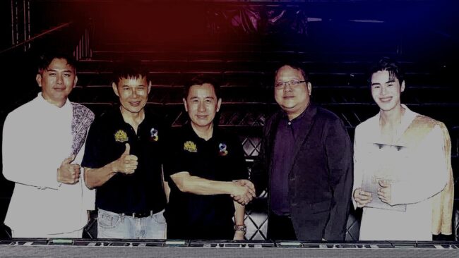 เสี่ยโก้” นายก่อเกียรติ พาณิชยารมณ์ และ”เสี่ยอู๊ด” นายสรวีร์ ฤทธิชัย ผนึกกำลังกับ ดร.เอกรัฐ ไชยโชติช่วง สักขีพยานสถาบัน IBF เตรียมจัดมวยสากล 8 ยก IBF และมวยไทย 3 ยก IBF