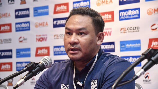 “รักษ์พล สายเนตรงาม” ให้สัมภาษณ์หลังการแข่งขันฟุตซอลชิงแชมป์อาเซียน นัดที่สอง