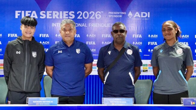 เนติพงษ์ ศรีทองอินทร์” และ “พิสมัย สอนไสย์” แถลงข่าวก่อนการแข่งขันฟุตบอลหญิงรายการ FIFA Series 2026 ที่ประเทศไทยเป็นเจ้าภาพ