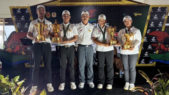 ทีมกอล์ฟไทยฟอร์มแรง! กวาด 4 แชมป์ศึกสมัครเล่นนานาชาติที่อินโดนีเซีย