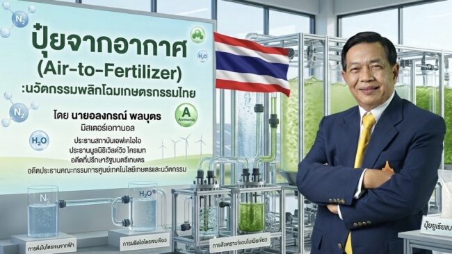 ”ปุ๋ยจากอากาศ“ (Air2Fertilizer) พลิกโฉมเกษตรไทย สู่ฮับนวัตกรรมโลก“