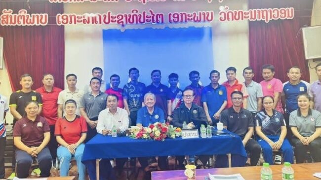 ไทยส่งวิทยากร ร่วมอบรมครูฝึกยกน้ำหนัก ที่สปป.ลาว