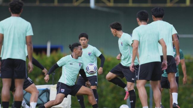 ทีมชาติไทย ซ้อมครั้งสุดท้าย ก่อนลงสนามพบกับ เมียนมา ศึกอาเซียน คัพ 2026 นัดสุดท้าย รอบแบ่งกลุ่ม