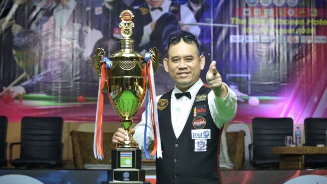 แจ๊ค แทงโหดอิหร่าน 4-0 ผงาดแชมป์สนุ้ก ที่ บุรีรัมย์