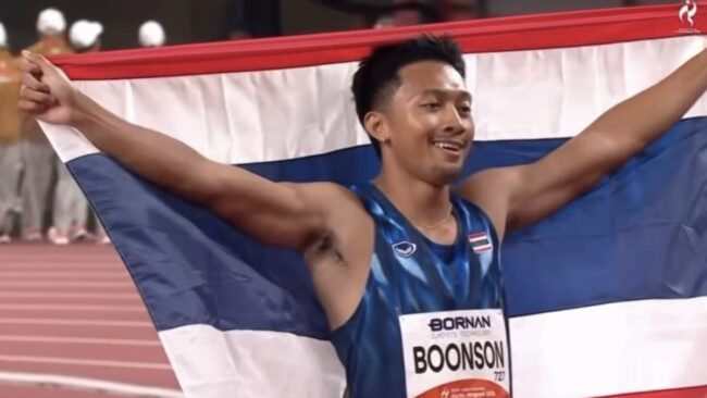 บิว ภูริพล คว้าเหรียญทอง 100 เมตร  ทุบสถิติเอเชียนเกมส์