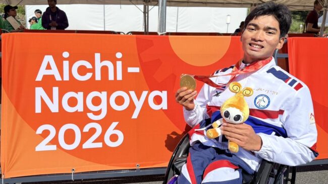 เอกรวี ขำยัง” คว้าเหรียญทองจักรยานถนน เอเชียนพาราเกมส์ 2026