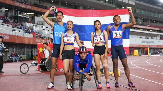 กรีฑาพาราไทยคว้าเหรียญเงิน วิ่งผลัด 4×100 เมตร เอเชียนพาราเกมส์ 2026